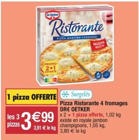 pizza aux quatre fromages dr. oetker