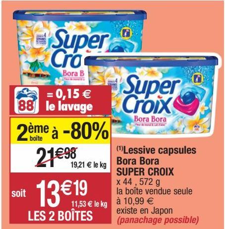 lessive en capsules Super Croix