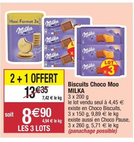 biscuits au chocolat Milka