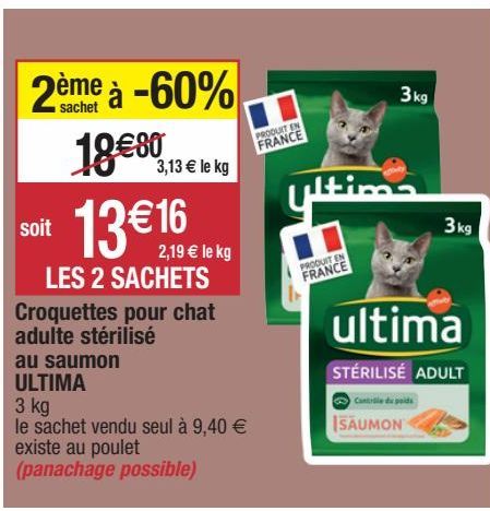 croquettes pour chats Ultima