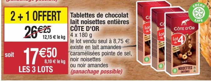 chocolat au lait Côte d'or