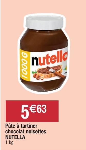 pâte à tartiner aux noisettes Nutella