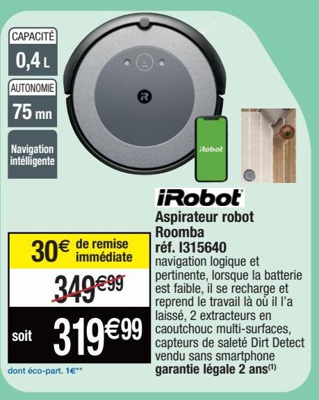 iRobot Aspirateur robot Roomba réf.1315640
