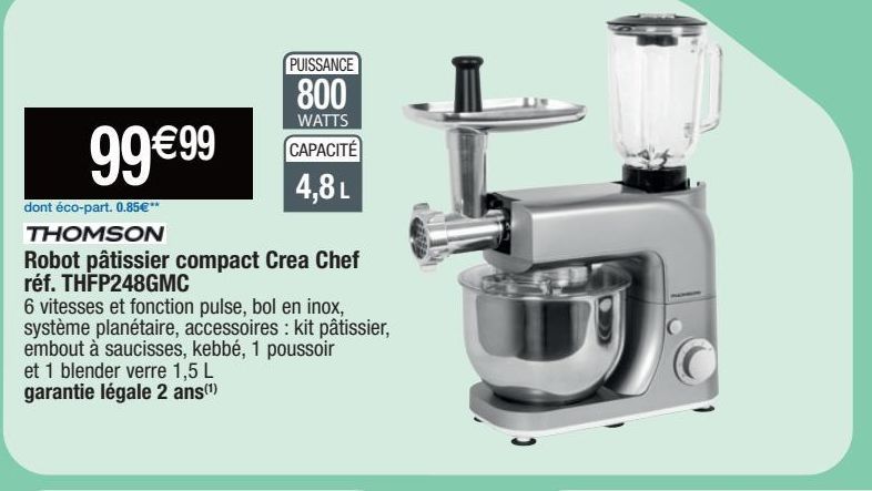 Thomson Robot pâtissier compact Crea Chef réf.THFP248GMC