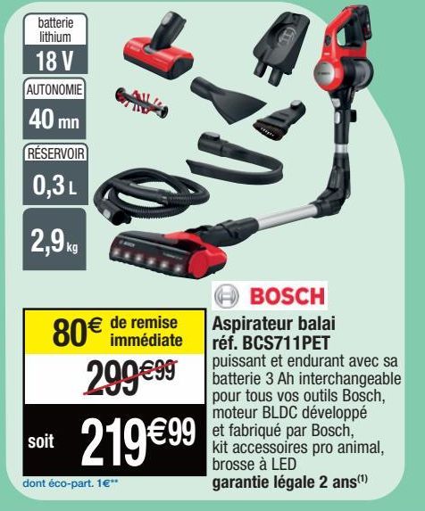 Bosch Aspirateur balai réf.BCS711PET