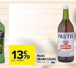 Pastis GRAND SOLEIL 40% vol, 1L  PASTIS  GRAND SOL