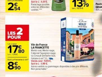 TRY  13,99  Le L:13,79   MERLOT  VIND FRANCE  14