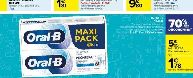 maxi pack  2x 75 ml  gencives & email pro-repair undvlees& glazlar