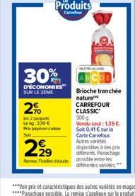 30%  D'ÉCONOMIES SUR LE 2EME  270  Produits  Carr