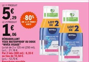 LOT  NIVEA  DOBAQUILLANT YEUX  man  bleuet