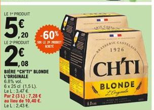 5%,20  ,20 -60%  LE 2" PRODUIT SUR LE 20 PRODUIT  ACHETE  24.08  