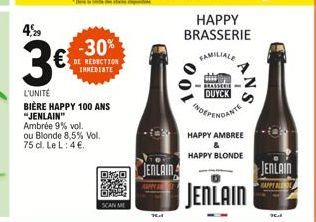 OMO  JENLAIN  HAPPY BRASSERIE  FAMILIALE  100  NS  HAPPY AMBREE & HAPPY BLONDE  JENLAIN  JENLAIN