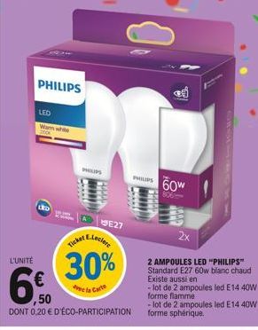 PHILIPS  LED  Warm white  PHILIPS  E27  PHILIPS 60W  806