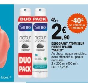 DUO PACK 4,84  Sanex Sanex  natur natur protect protect  DUO PACK