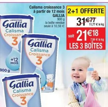 laboratoire  gallia  calisma croissan  900 g  laboratoire  3 gallia  calisma croissance  +12  mois