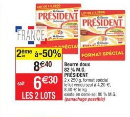 LOT DE 333300  H  PRESIDENT  FORMAT SPÉCIAL