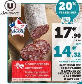 U Saveurs  LE PORC FRANÇAIS  Commerçants autrement  Matière première agricole française