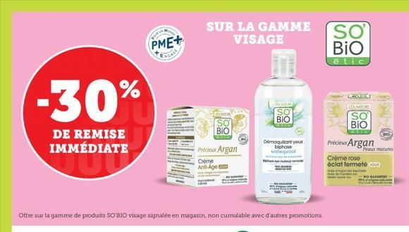 FORLY  PME+  10  THE  tel  LARA  SO BIO  ?tic  LAMAIERY  SO BIO  Précieux Argan  Crème rose  éclat fermeté 00  MENUS  Peaux matures