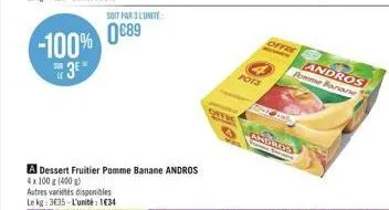 ofere  pots  andros pomme banane