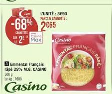 L'UNITÉ : 390  PAR 2 JE CAGNOTTE:  Casino  MMENTA