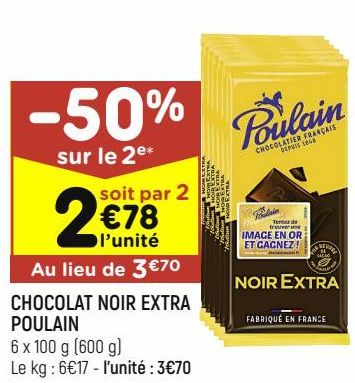 chocolat noir extra Poulain