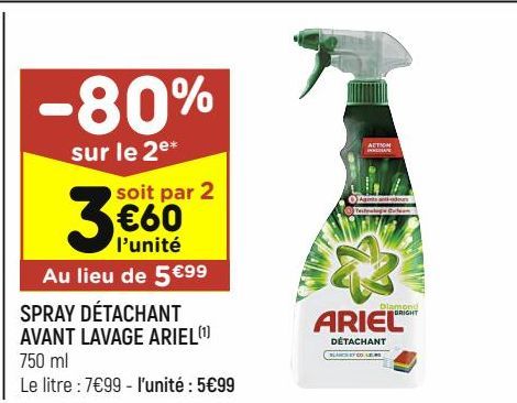 spray détachant avant lavage Ariel