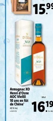 DAN XU  D'OSNE Xo  KAMARNA  DONN  xo  50cl  16.19