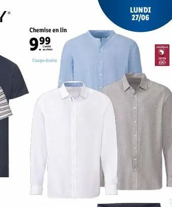 chemise en lin  9.9  lundi 27/06  cotton  panga