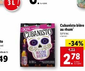 3L  Cubanisto bière au rhum 5,8 % Vol  -34%  4.22  278