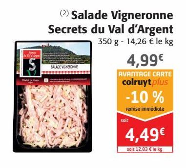 Salade Vigneronne Secrets du Val d'Argent