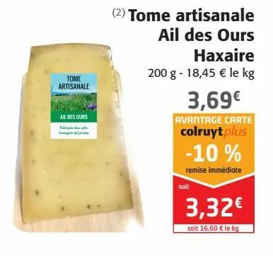 tome artisanale ail des ours haxaire