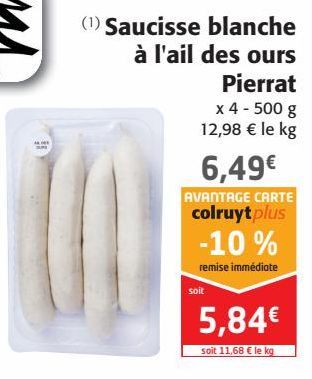 Saucisses blanches à l'ail des ours Pierrat