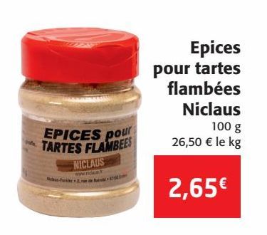 Epices pour tartes flambées Niclaus