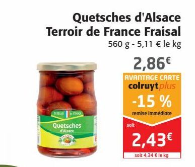 Quetsches d'Alsace Terroir de France Fraisal