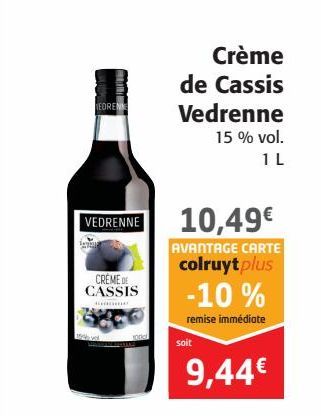 Crème de Cassis Vedrenne