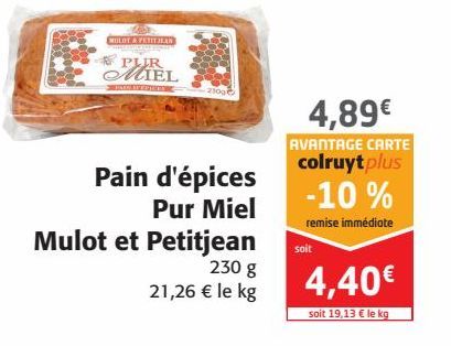 Pain 'épices Pur Miel Mulot et Petitjean