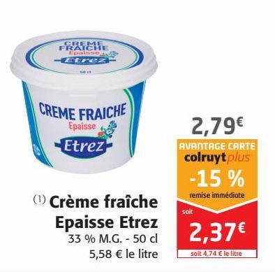 Crème fraîche Epaisse Etrez