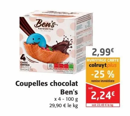 coupelles chocolat ben's