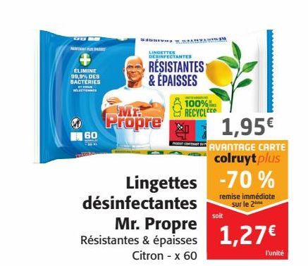 Lingettes désinfectantes Mr.Propre