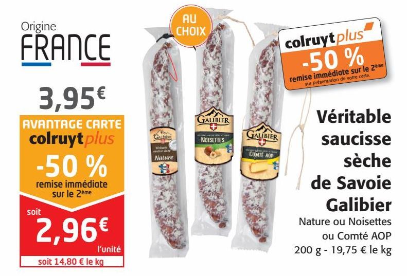 Véritable saucisse sèche de Savoie Galibier