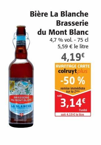 Bière la blanche Brasserie du Mont Blanc