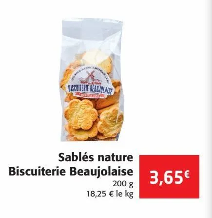 sablés nature biscuiterie beaujolaise