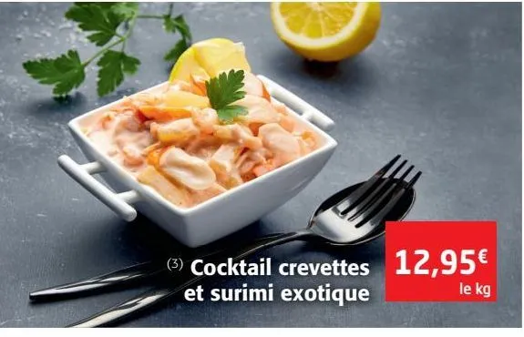 cocktail crevette et surimi exotique