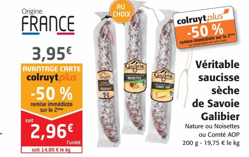 Véritable saucisse sèche de savoie Galbier