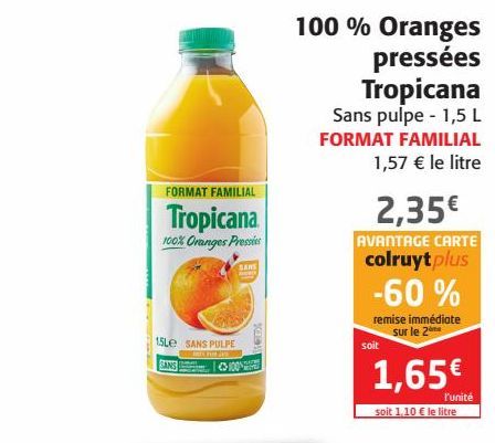 100% Oranges pressées Tropicana