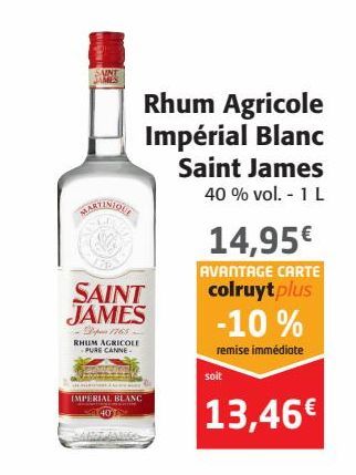 Rhum Agricole Impérial Blanc Saint James