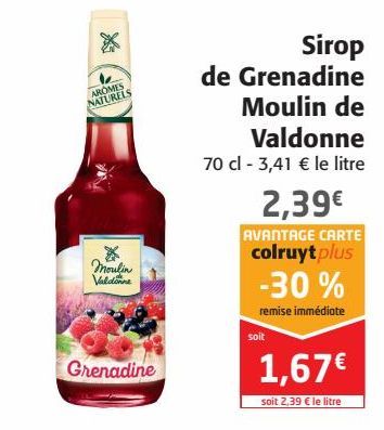 Sirop de grenadine Moulin de Valdonne