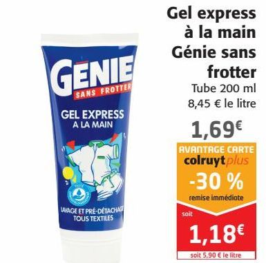 Gel express à la main Génie sans frotter