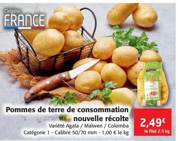 Pommes de terre de consommation nouvelle récolte