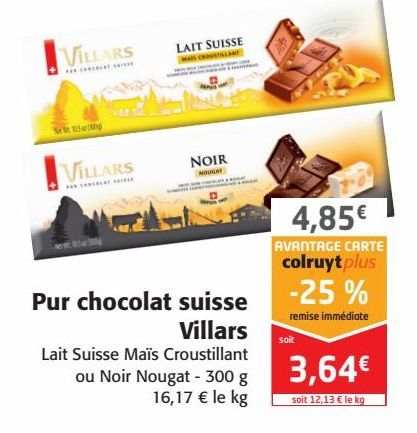 Pur chocolat suisse Villars